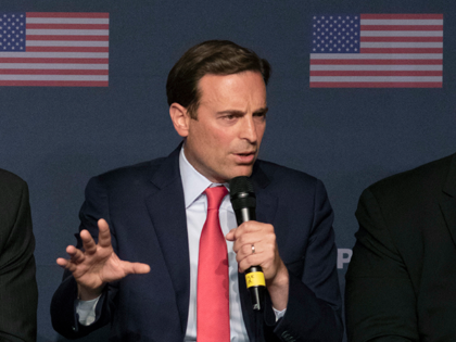 Republican Nevada Senate candidate Adam Laxalt speaks during a panel discussion, July 8, 2022, in Las Vegas. (Photo by Ronda Churchill / AFP) (Photo by RONDA CHURCHILL/AFP via Getty Images)