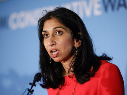 Suella Braverman, UK attorney general, speaks at the launch of the Conservative Way Forward initiative in London, UK, on Monday, July 11, 2022. UK Prime Minister Boris Johnson quit as Conservative leader last Thursday after a dramatic mass revolt from his ministers, following a series of scandals that have overshadowed …