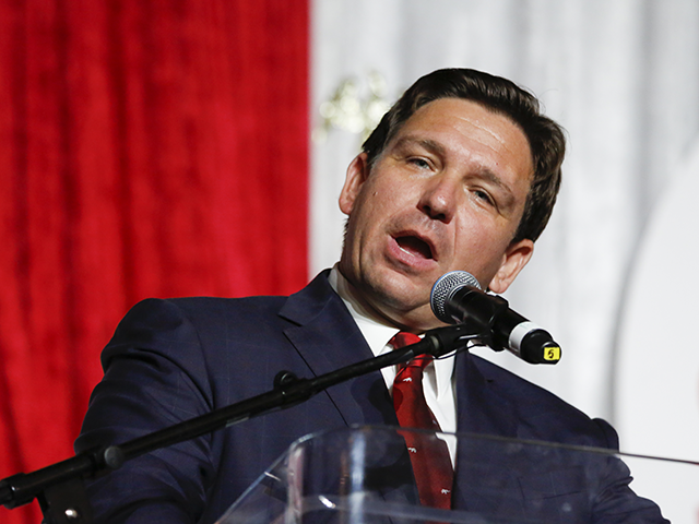 Ron DeSantis, governor of Florida, speaks during the 2022 Victory Dinner in Hollywood, Flo