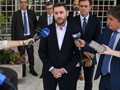 In this photograph taken on July 26, 2022 Nikos Androulakis, a member of European Parliame