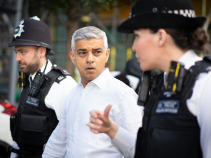 Mayor of London Sadiq Khan during a visit to Tottenham Hale Village, north London, where h