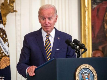 WASHINGTON, DC, USA - AUGUST 10: U.S. President Joe Biden makes a speech during a signing ceremony for the PACT Act of 2022, in the East Room of the White House in Washington, DC, on August 10, 2022. US President Joe Biden signed into law legislation Wednesday that significantly expands …
