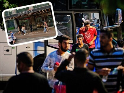 WASHINGTON, DC - AUGUST 11: Migrants disembark a bus from Texas within view of the U.S. Capitol on Thursday, Aug. 11, 2022 in Washington, DC. Since April, Texas Governor Greg Abbott has ordered over 150 buses to carry approximately 4,500 migrants from Texas to Washington, DC, to highlight criticisms of …