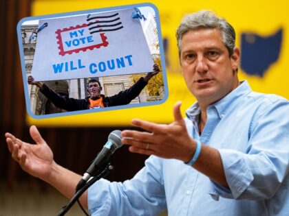 UNITED STATES - AUGUST 20: U.S. Senate candidate Rep. Tim Ryan, D-Ohio, speaks at the UAW Local 12 union rally in Toledo, Ohio on Saturday, August 20, 2022. (Bill Clark/CQ-Roll Call, Inc via Getty Images)