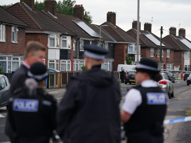 The scene in Knotty Ash, Liverpool, where a nine-year-old girl has been fatally shot. Offi