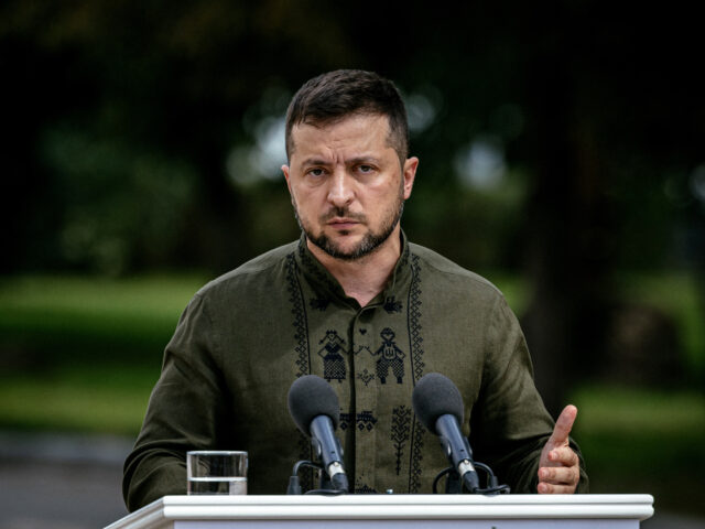 Ukraine's President Volodymyr Zelensky attends a joint press conference with his Polish co
