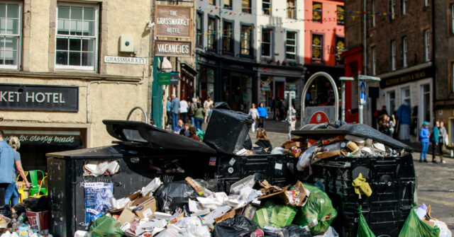PICS: Streets of Scottish Capital Fill with Garbage as Workers Strike