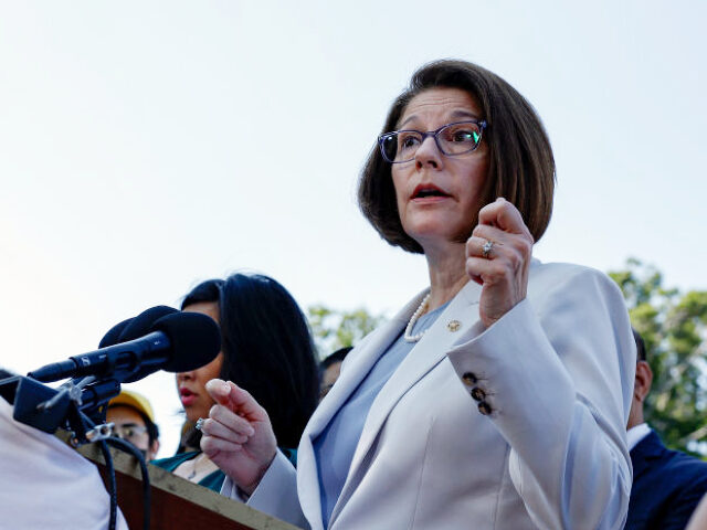 WASHINGTON, DC - JUNE 15: Sen. Catherine Cortez Masto (D-NV) speaks at a news conference t