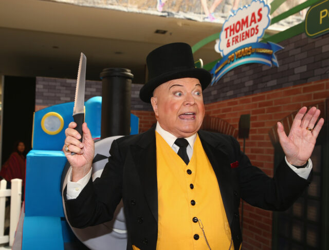 MELBOURNE, AUSTRALIA - MARCH 05: Bert Newton, dressed as The Fat Controller, is seen with