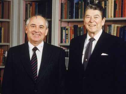 Gorbachev and Reagan (White House / Getty))
