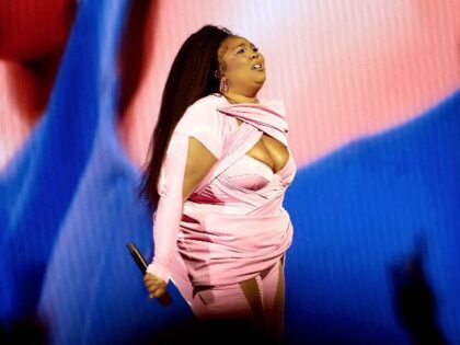 Lizzo performs onstage at the 2022 MTV VMAs at Prudential Center on August 28, 2022, in Newark, New Jersey. (Dimitrios Kambouris/Getty Images for MTV/Paramount Global)