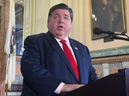 Illinois Gov. J.B. Pritzker addresses reporters on April 7, 2022, in Springfield, Illinois, about a budget deal reached among Democrats. The sales tax on groceries in Illinois will be suspended for a year starting Friday, July 1, 2022, under the state budget approved in April. The state’s tax relief program …