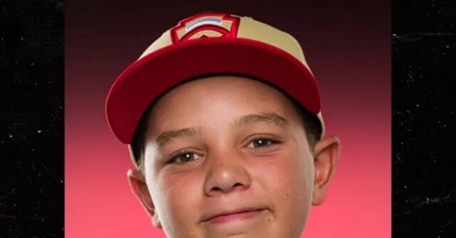 Little Leaguer Easton Oliverson at home after skull fracture surgery