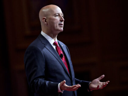 Pete Ricketts, governor of Nebraska, speaks during the SelectUSA Investment Summit in National Harbor, Maryland, U.S., on Thursday, June 21, 2018. The investment summit is dedicated to promoting foreign direct investment (FDI) in the United States and brings together companies from all over the world to facilitate business investment in …