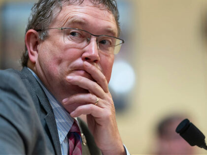 Rep. Thomas Massie, R-Ky., a member of the House Judiciary Committee, testifies as the House Rules Committee prepared the bipartisan Senate gun bill to go to the House floor, in response to the recent mass shootings in Texas and New York, at the Capitol in Washington, Friday, June 24, 2022. …