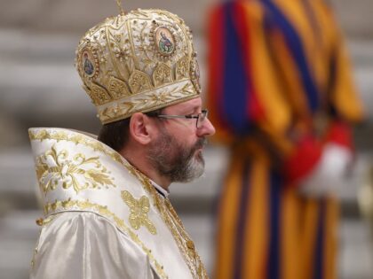 Vatican Basilica. Pope Francis celebrates the Holy Mass for the closing of the XV Ordinary General Assembly of the Synod of Bishops dedicated to 'Youth, faith and vocational discernment'. In the picture The Major Archbishop Sviatoslav Shevchuk. Vatican City, October 28th, 2018 (Photo by Grzegorz Galazka/Archivio Grzegorz Galazka/Mondadori Portfolio via …