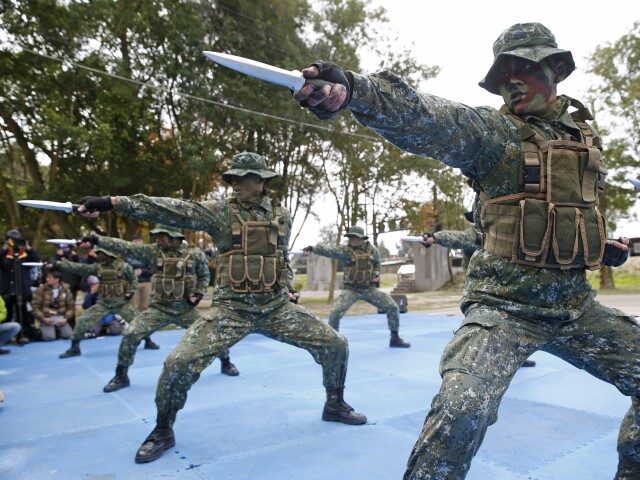 Taiwan's "frogmen" Marines perform close combat drills just a few kilometer