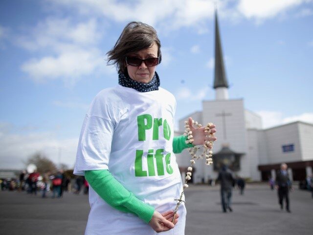 Ireland Prayer Vigil Diane Scanlan from the Pro Life group, who took part in a Rosary Proc