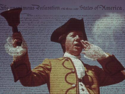 Montage Of Town Crier With US Constitution . (Photo by Lambert/Getty Images)