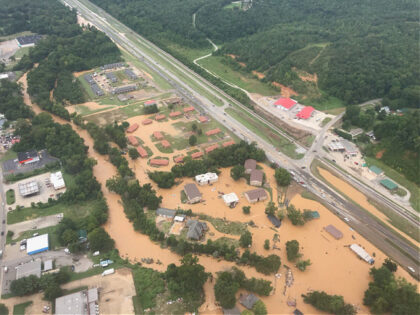 WAVERLY, TN - AUGUST 21: In this handout image provided by the Nashville Fire Department, flash flooding is seen on August 21, 2021 in Waverly, Tennessee. Heavy rains caused the flooding that has killed over 20 people and left dozens more missing. (Photo by Nashville Fire Department via Getty Images)