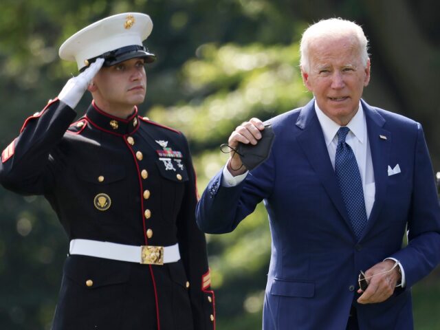 WASHINGTON, DC - AUGUST 29: U.S. President Joe Biden returns to the White House on August