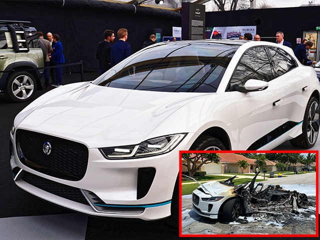 Electric Inferno: Jaguar I-Pace Car Catches on Fire While Charging, Burns to Bare Metal - Vimarsana News