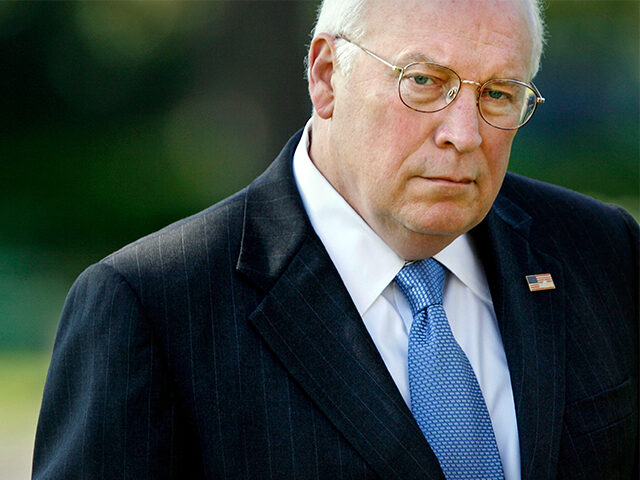 WASHINGTON - APRIL 03: Vice President Dick Cheney watches President George W. Bush at a ne