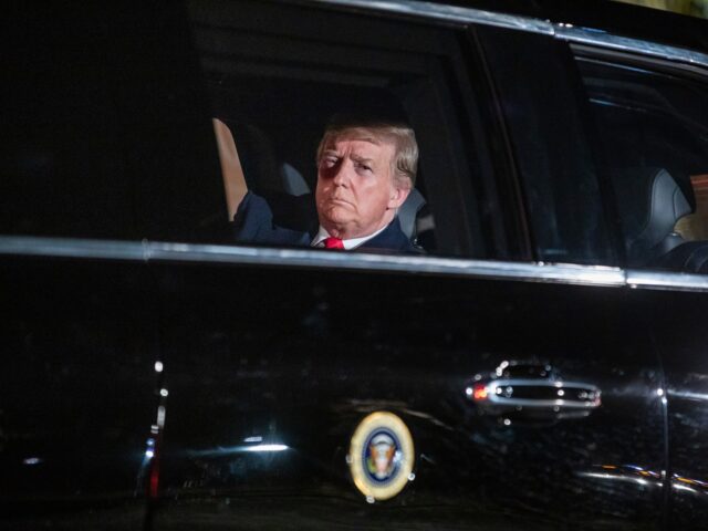 WASHINGTON, DC - FEBRUARY 5: U.S. President Donald Trump sits in the presidential limo as