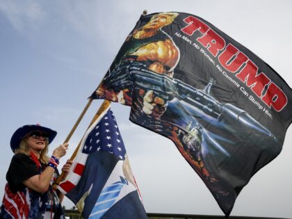 Supporters of former US President Donald Trump outside Mar-A-Lago in Palm Beach, Florida,