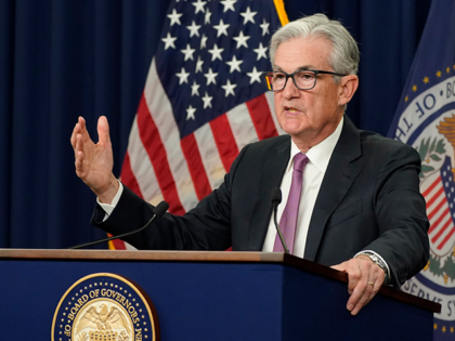 Federal Reserve Chairman Jerome Powell speaks during a news conference at the Federal Rese