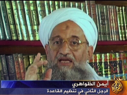 -, -: EDS NOTE: QATAR OUT-INTERNET OUT A grab taken from a video produced by al-Qaeda-linked media group as-Sahab and broadcast by the Qatar-based satellite channel Al-Jazeera 11 September 2006 shows the number two in al-Qaeda, Ayman al-Zawahiri, speaking in an undisclosed date and place. In the tape, broadcast on …
