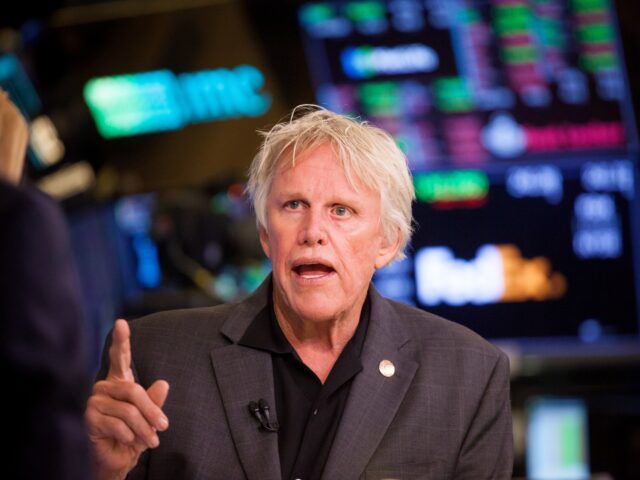 Actor Gary Busey speaks during an interview on the floor of the New York Stock Exchange (N