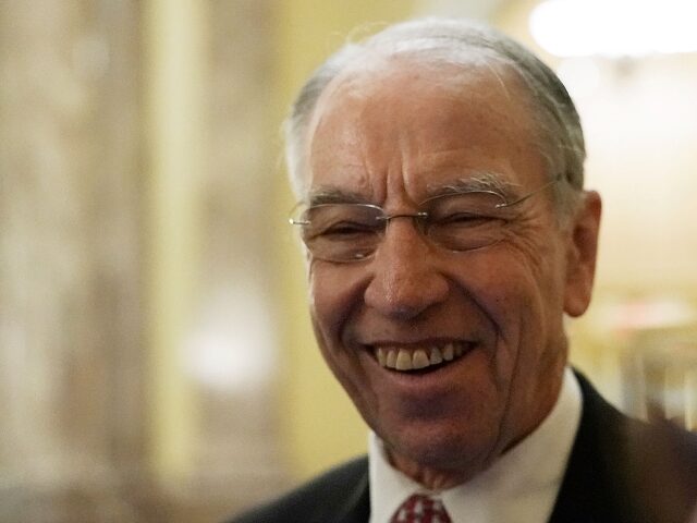 WASHINGTON, DC - OCTOBER 05: U.S. Sen. Chuck Grassley (R-IA) speaks to reporters after a c