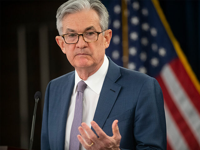 Federal Reserve Chair Jerome Powell announces a half percentage point interest rate cut du