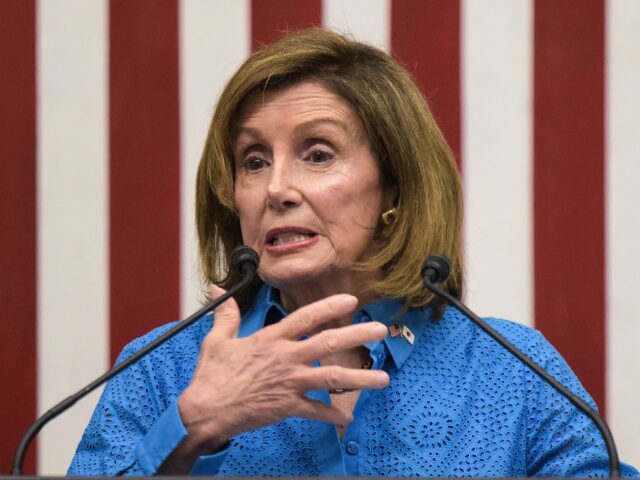 US House Speaker Nancy Pelosi speaks during a press conference at the US Embassy in Tokyo on August 5, 2022, at the end of her Asian tour, which included a visit to Taiwan. (Photo by Richard A. Brooks / AFP) (Photo by RICHARD A. BROOKS/Afp/AFP via Getty Images)