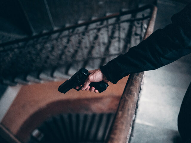 Person in Black Jacket Holding Black Gun