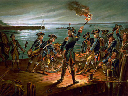 Painting of the American retreat after the Battle of Long Island during the Revolutionary War. (Library of Congress)