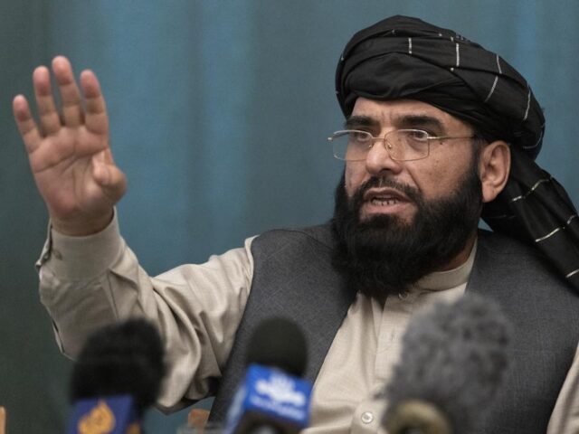 FILE - Suhail Shaheen, Afghan Taliban spokesman speaks during a joint news conference in Moscow, Russia. The Taliban broke its silence Thursday, Aug. 4, 2022, days after a U.S. drone strike killing al-Qaida’s top leader in Afghanistan’s capital, acknowledging his slaying, and pledging to launch an investigation. Shaheen, the head …
