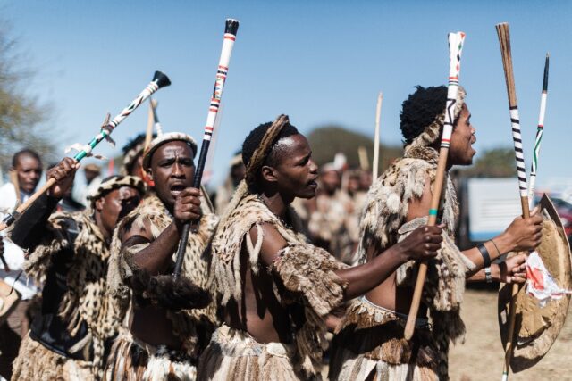 Amabutho, Zulu regiments, took part in the coronation celebrations