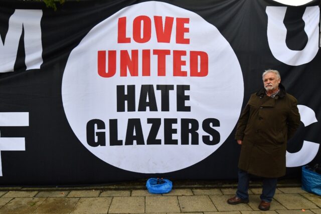 Manchester United fans marched on Old Trafford in a protest aimed at the club's owners, th