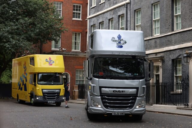Removal vans were seen at Downing Street on August 15 while Prime Minister Boris Johnson was on holiday