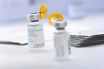 Vials of the JYNNEOS Monkeypox vaccine are prepared at a pop-up vaccination clinic in Los Angeles, California, on August 9, 2022