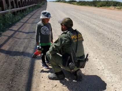 Santa Teresa Station Border Patrol agents found a four-year-old Ecuadorian boy abandoned by human smugglers near the border wall in New Mexico. (U.S. Border Patrol/El Paso Sector)