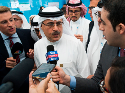 Amin Nasser, the chairman and CEO of the state-run oil giant Saudi Aramco, speaks to journ