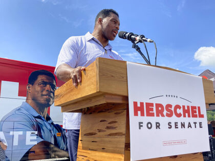 FILE - Republican Senate candidate Herschel Walker campaigns Sept. 7, 2021, in Emerson, Ga. Sen. Raphael Warnock and Republican challenger Herschel Walker are still working through the details of what a debate might look like, though they appear to be inching closer to a deal. (AP Photos/Bill Barrow, File)