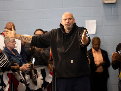 Pennsylvania Lt. Gov. John Fetterman, a Democratic candidate for U.S. Senate, meets with supporters as he leaves his event in Philadelphia, Saturday, Sept. 24, 2022. (AP Photo/Ryan Collerd)