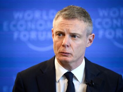 World Economic Forum (WEF) managing director Adrian Monck attends a press conference ahead of the 2019 edition of the annual meeting of the WEF on January 15, 2019 in Geneva. (Photo by Fabrice COFFRINI / AFP) (Photo by FABRICE COFFRINI/AFP via Getty Images)