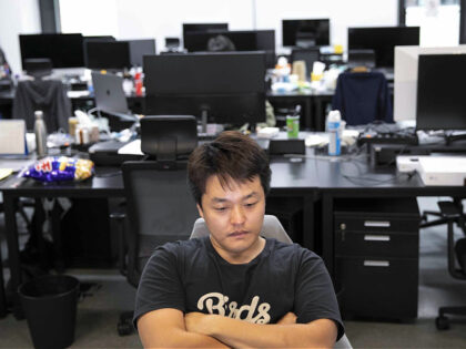Do Kwon, co-founder and chief executive officer of Terraform Labs, in the company's office in Seoul, South Korea, on Thursday, April 14, 2022. Kwon is counting on the oldest cryptocurrency as a backstop for his stablecoin, which some critics liken to a ginormous Ponzi scheme. Photographer: Woohae Cho/Bloomberg via Getty …