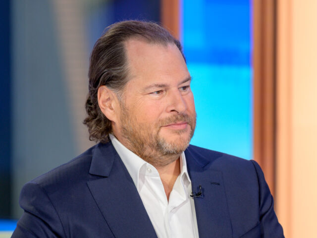Salesforce Founder & Co-CEO Marc Benioff visits "Mornings With Maria" with h
