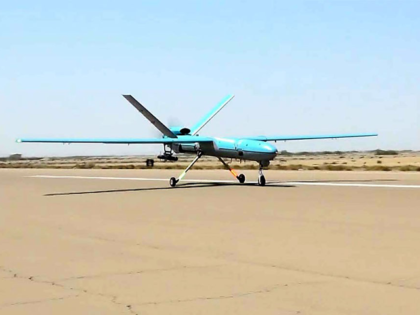 A handout picture provided by the Iranian Army's official website on September 11, 2020, shows an Iranian Simorgh drone during the second day of a military exercise in the Gulf, near the strategic strait of Hormuz in southern Iran. - The Iranian navy began on September 10 a three-day exercise …